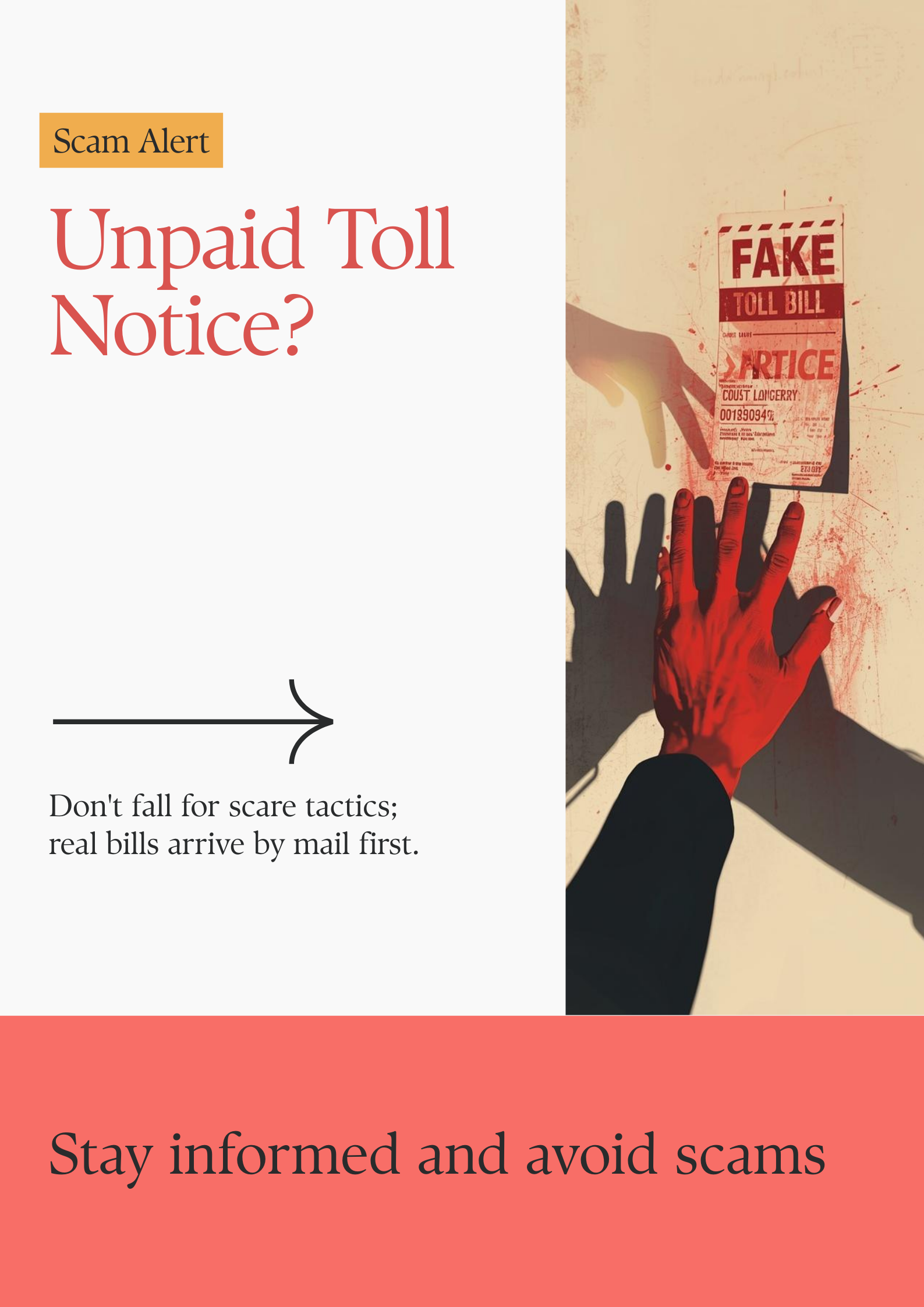 Fake toll and E-ZPass scam text message warning